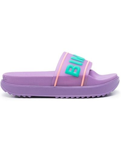 Bimba Y Lola Logo-embossed Platform Slides - Purple