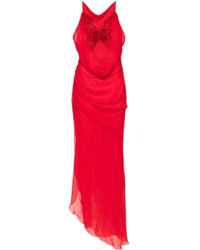 Blumarine Vestido asimétrico - Rojo