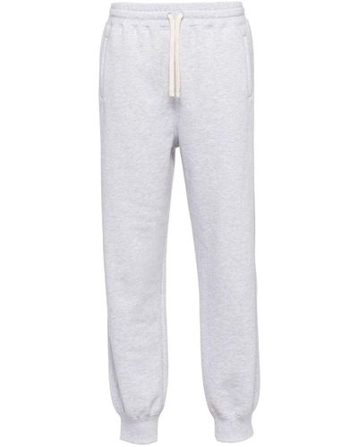 Miu Miu Pantalon de jogging à logo brodé - Gris