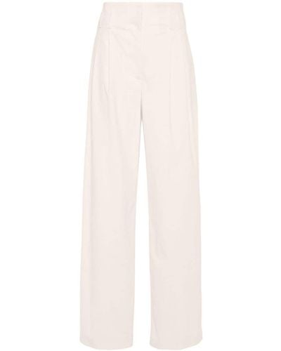 Genny Pleated Tapered Trousers - White