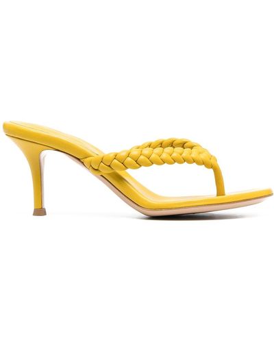 Gianvito Rossi Woven-strap Thong-style Sandals - Yellow
