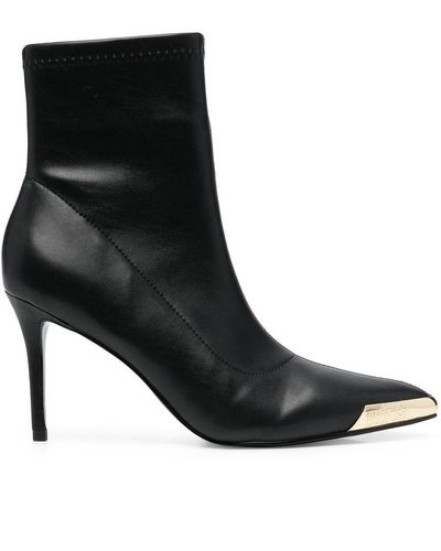 Versace Versace Women Metallic Toe Cap Heeled Boots Black/gold