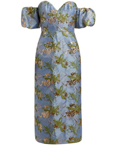 Markarian Adelaide Floral-jacquard Dress - Blue