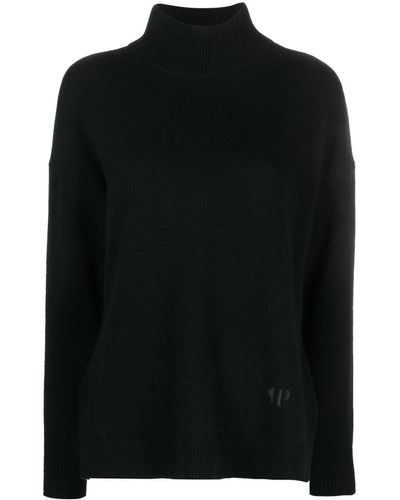 Claudie Pierlot Logo-embroidered Cashmere Sweater - Black