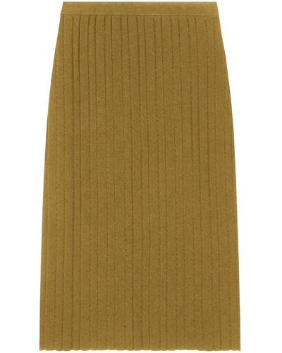 Proenza Schouler Ribbed-knit Midi Skirt - Green