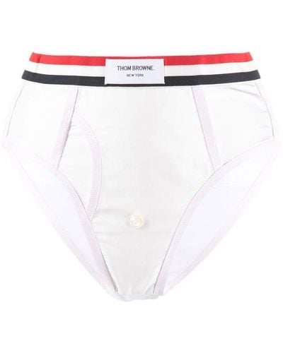 Thom Browne Logo-waistband Briefs - White