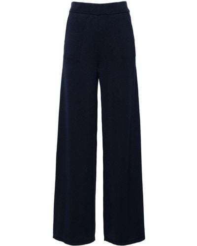 Claudie Pierlot Fine-knit Wide-leg Pants - Blue