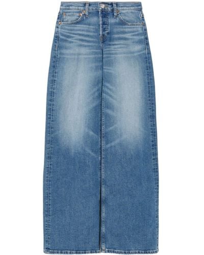 RE/DONE Halbhohe Wide-Leg-Jeans - Blau