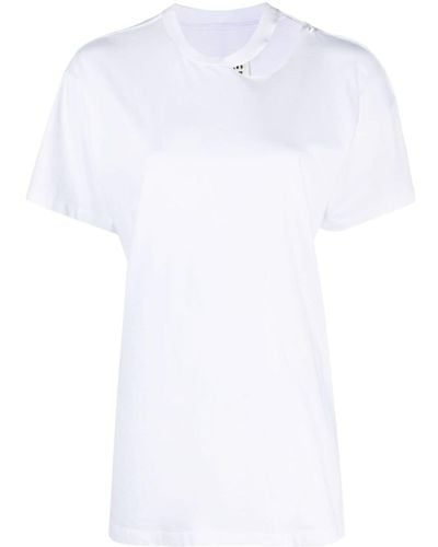 MM6 by Maison Martin Margiela T-shirt en coton à détail de découpe - Blanc