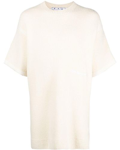 Off-White c/o Virgil Abloh T-Shirt aus Mikro-Bouclé - Weiß
