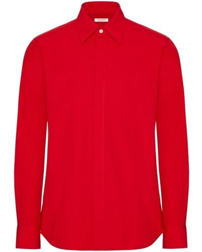 Valentino Garavani Katoen-popeline Overhemd - Rood