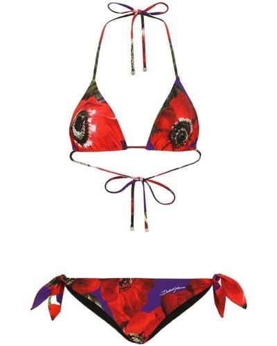 Dolce & Gabbana Anemone Balconette Bikini Set - Red
