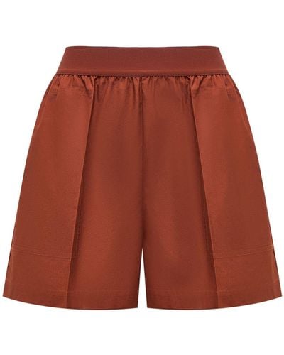 12 STOREEZ Wide-leg Cotton Shorts - Red