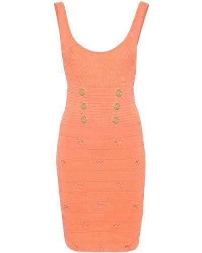 Pinko Mini-jurk Met Geborduurde Vogels - Oranje