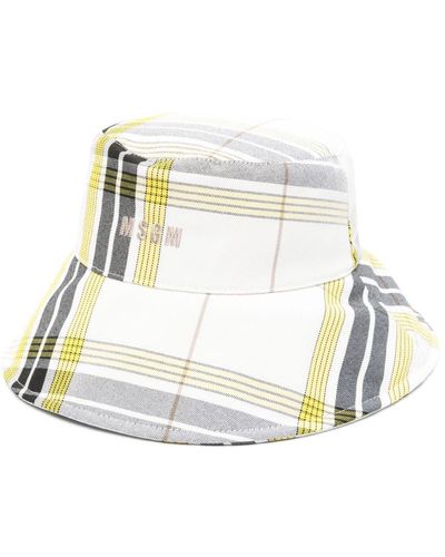 MSGM Sombrero de pescador con logo bordado - Blanco