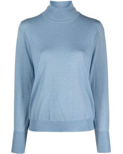 Nuur Merino Wool High-neck Sweater - Blue