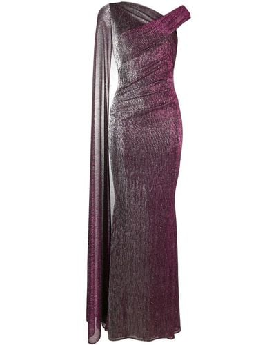 Talbot Runhof Robe longue à effet métallisé - Violet