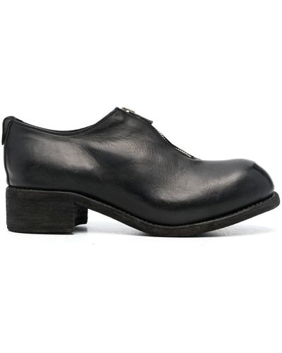 Guidi Zip-front Block-heel Shoes - Black