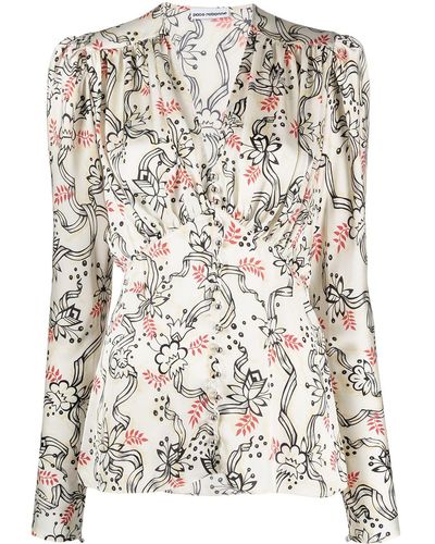 Rabanne Floral-print Puff-sleeves Blouse - Multicolour