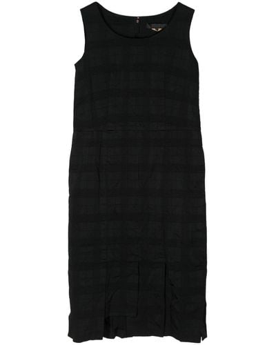 Comme des Garçons Check Pattern Midi Dress - Black