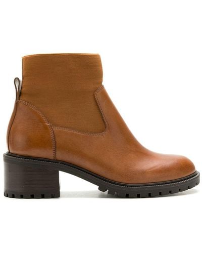 Sarah Chofakian Leather Melrose Boots - Brown