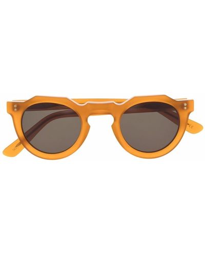 Lesca Pica Round-frame Sunglasses - Orange