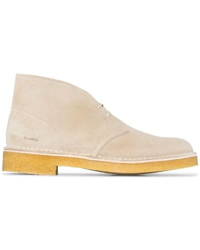 Clarks Wallabee Suede Desert Boots - Natural