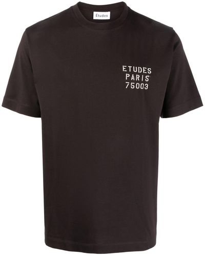 Etudes Studio Logo-embroidery Organic Cotton T-shirt - Black