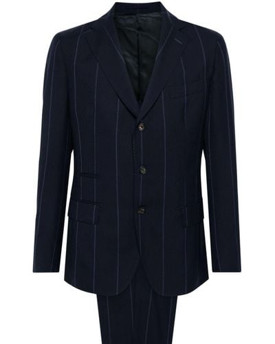 Eleventy Pinstripe Single-breasted Suit - Blue