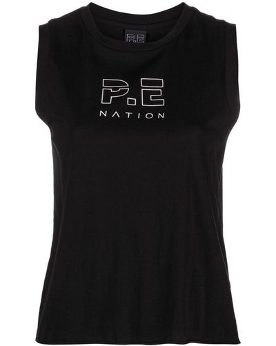 P.E Nation Logo-print Tank Top - Black