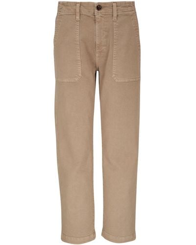 AG Jeans Mid-rise Straight-leg Jeans - Natural