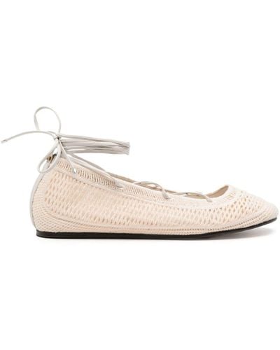 Isabel Marant Belna Lace-up Ballerina Shoes - Natural