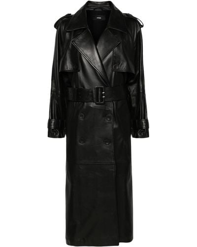 Arma Toledo Double-breasted Leather Coat - Black