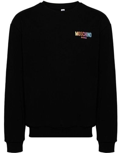 Moschino Sweater Met Geborduurd Logo - Zwart