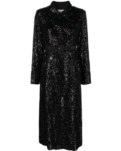 Self-Portrait Black Sequin Coat