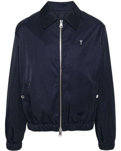 Ami Paris Ami De Couer-motif Shirt Jacket - Blue
