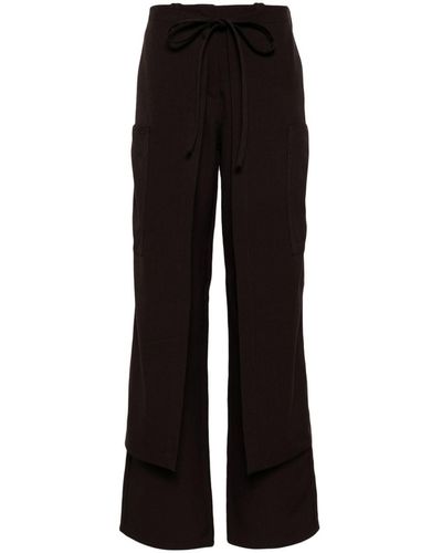 Sunnei Panelled Drawstring-waist Cargo Trousers - Black
