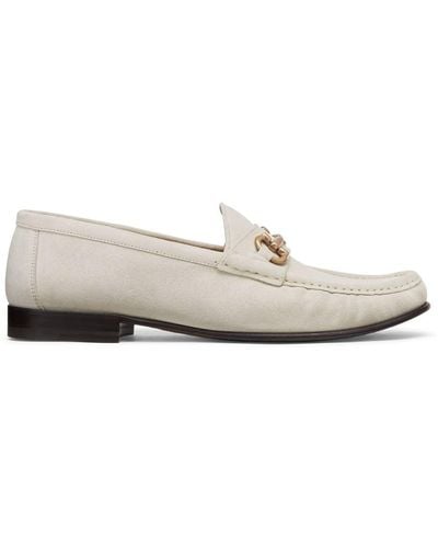 Brunello Cucinelli Chaussures en cuir à boucles - Blanc