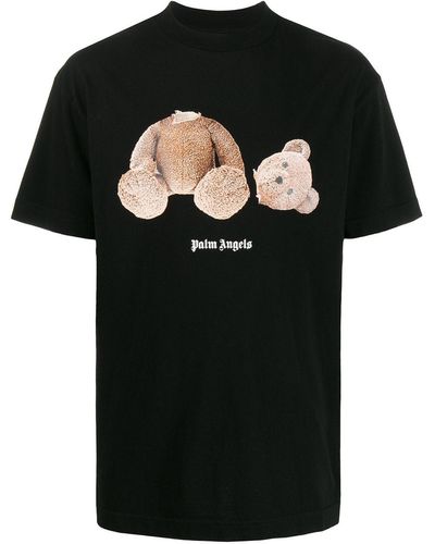 Palm Angels Broken Bear Cotton T-shirt - Black