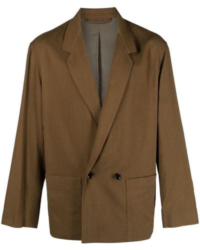 Lemaire Notched-lapel Double-breasted Blazer - Green