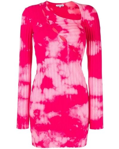 Cotton Citizen Tie Dye Cut-out Knitted Dress - Pink