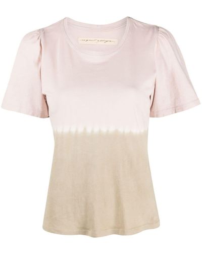 Raquel Allegra T-shirt girocollo con fantasia tie-dye - Rosa