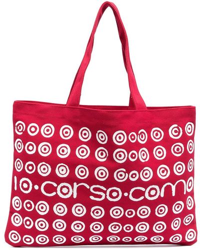 10 Corso Como Spiral Logo Print Tote Bag - Red