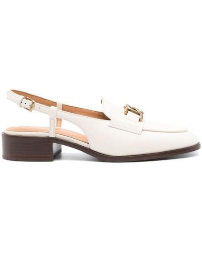 Tod's 30mm Leather Loafers - Natural