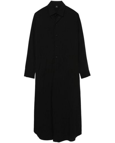 Y's Yohji Yamamoto Cut-out Maxi Shirtdress - Black