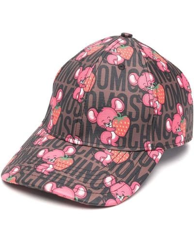 Moschino Cappello da baseball con stampa - Rosa