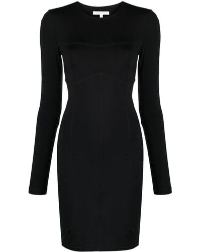 Patrizia Pepe Exposed Stitching Fitted Dress - Black