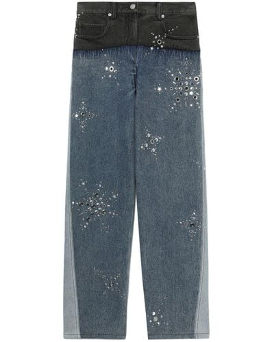 3.1 Phillip Lim Eyelet-detail Straight-leg Jeans - Blue