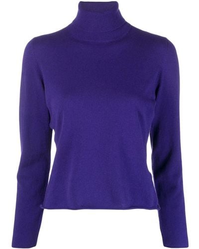 Fileria Roll-neck Wool-blend Sweater - Blue