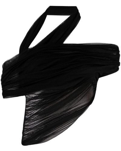 Christopher Esber Veiled Asymmetric Silk Top - Black